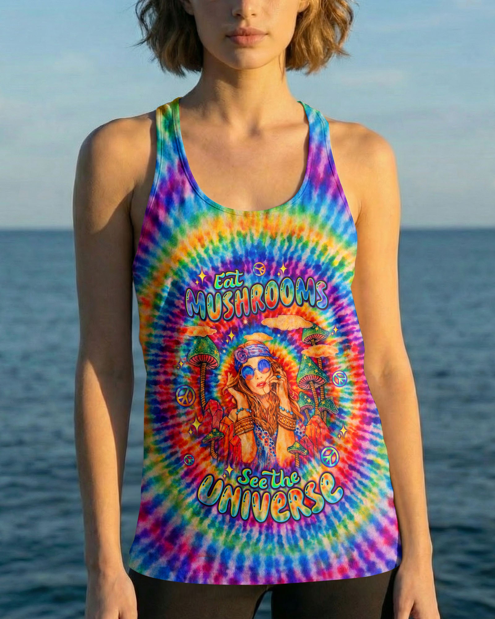 EAT MUSHROOMS SEE THE UNIVERSE SWIRL ALL OVER PRINT  - TLTW1002263