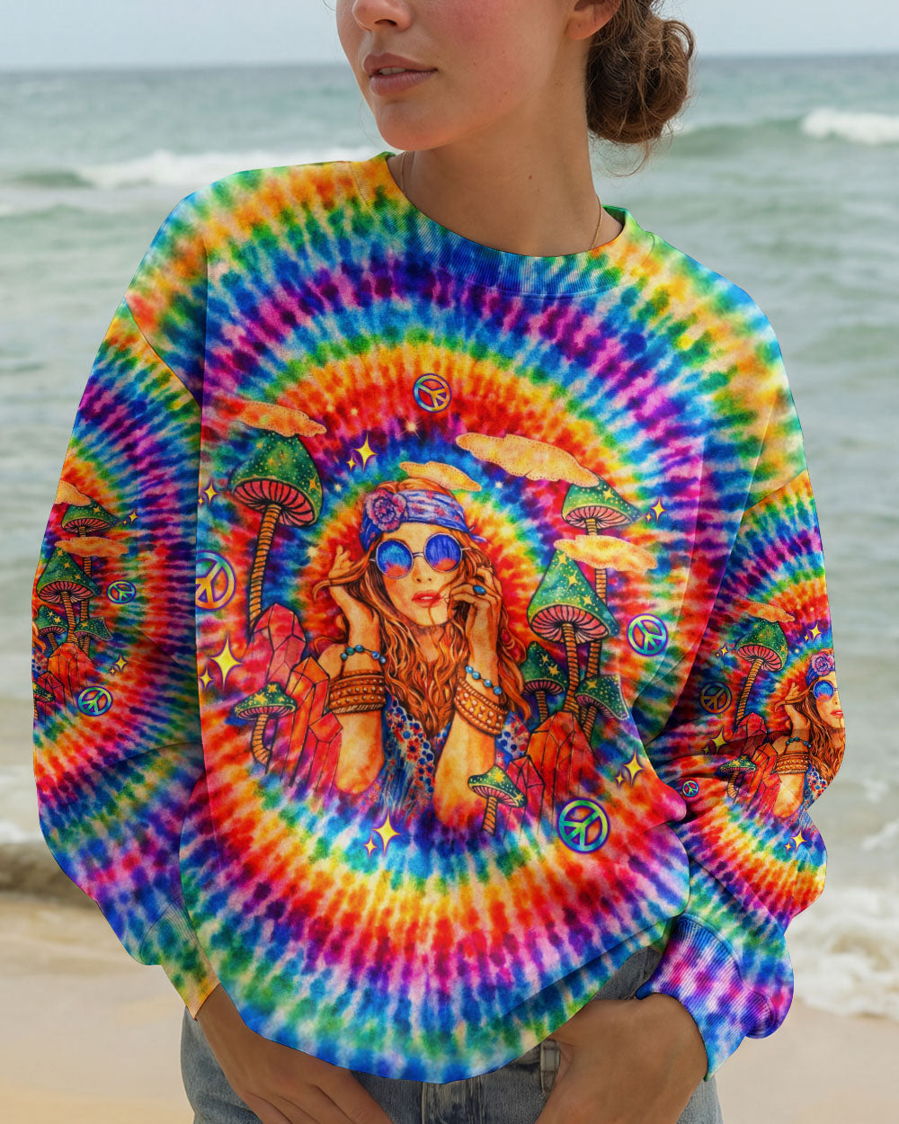 EAT MUSHROOMS SEE THE UNIVERSE SWIRL ALL OVER PRINT  - TLTW1002263