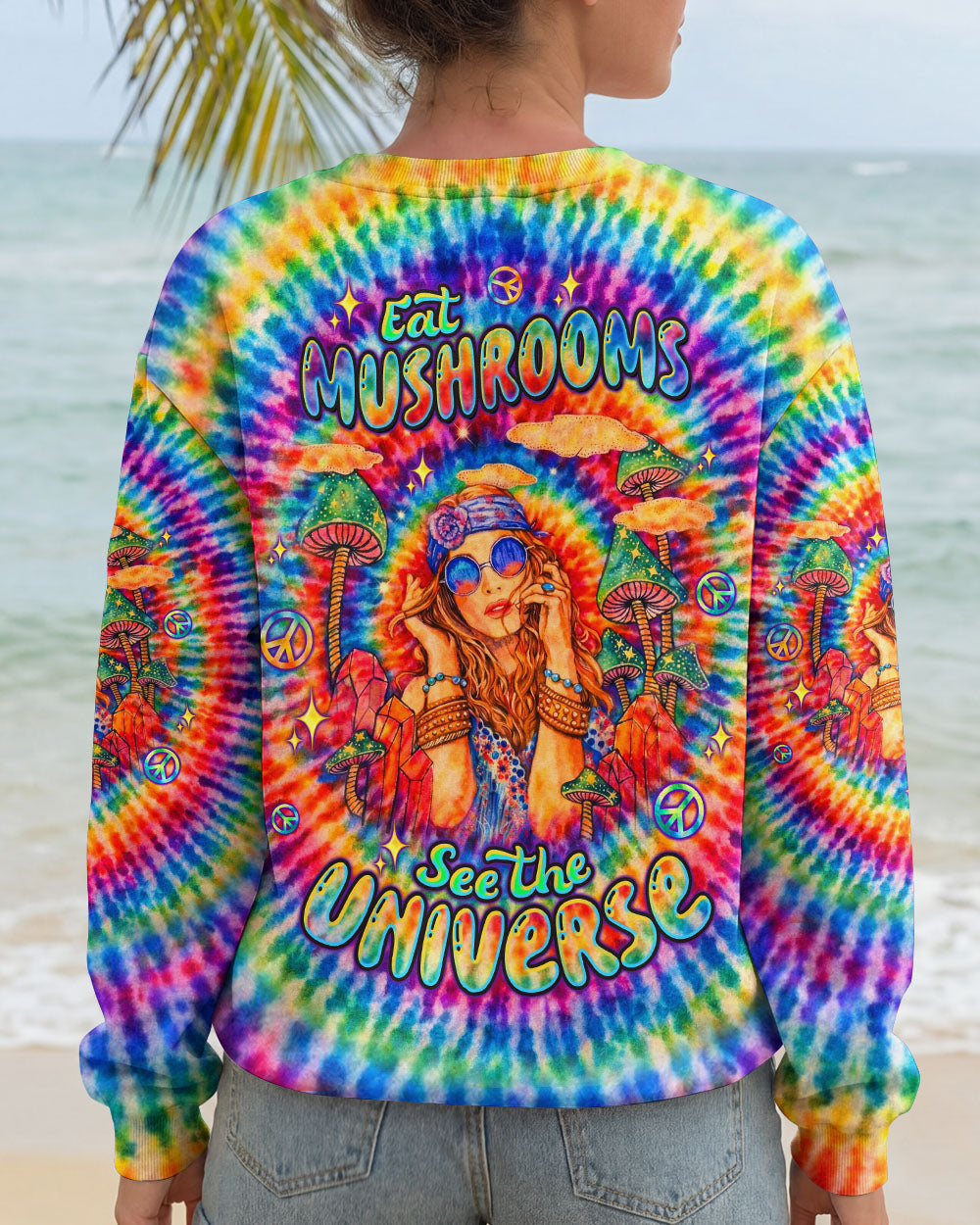 EAT MUSHROOMS SEE THE UNIVERSE SWIRL ALL OVER PRINT  - TLTW1002263