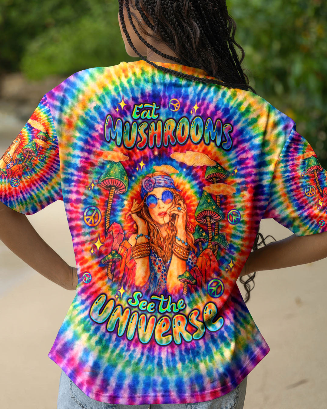 EAT MUSHROOMS SEE THE UNIVERSE SWIRL ALL OVER PRINT  - TLTW1002263