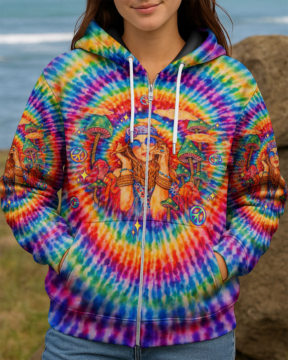 EAT MUSHROOMS SEE THE UNIVERSE SWIRL ALL OVER PRINT  - TLTW1002263