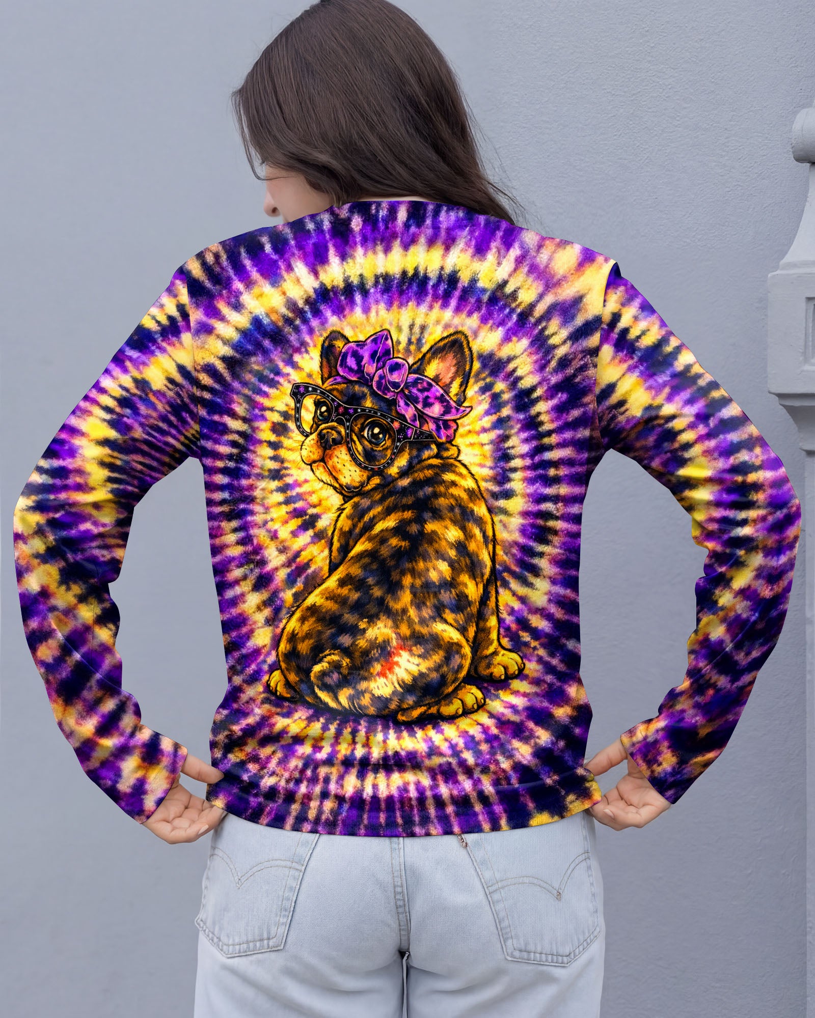 FRENCH BULLDOG PURPLE & YELLOW SWIRL ALL OVER PRINT - TLTW1103263