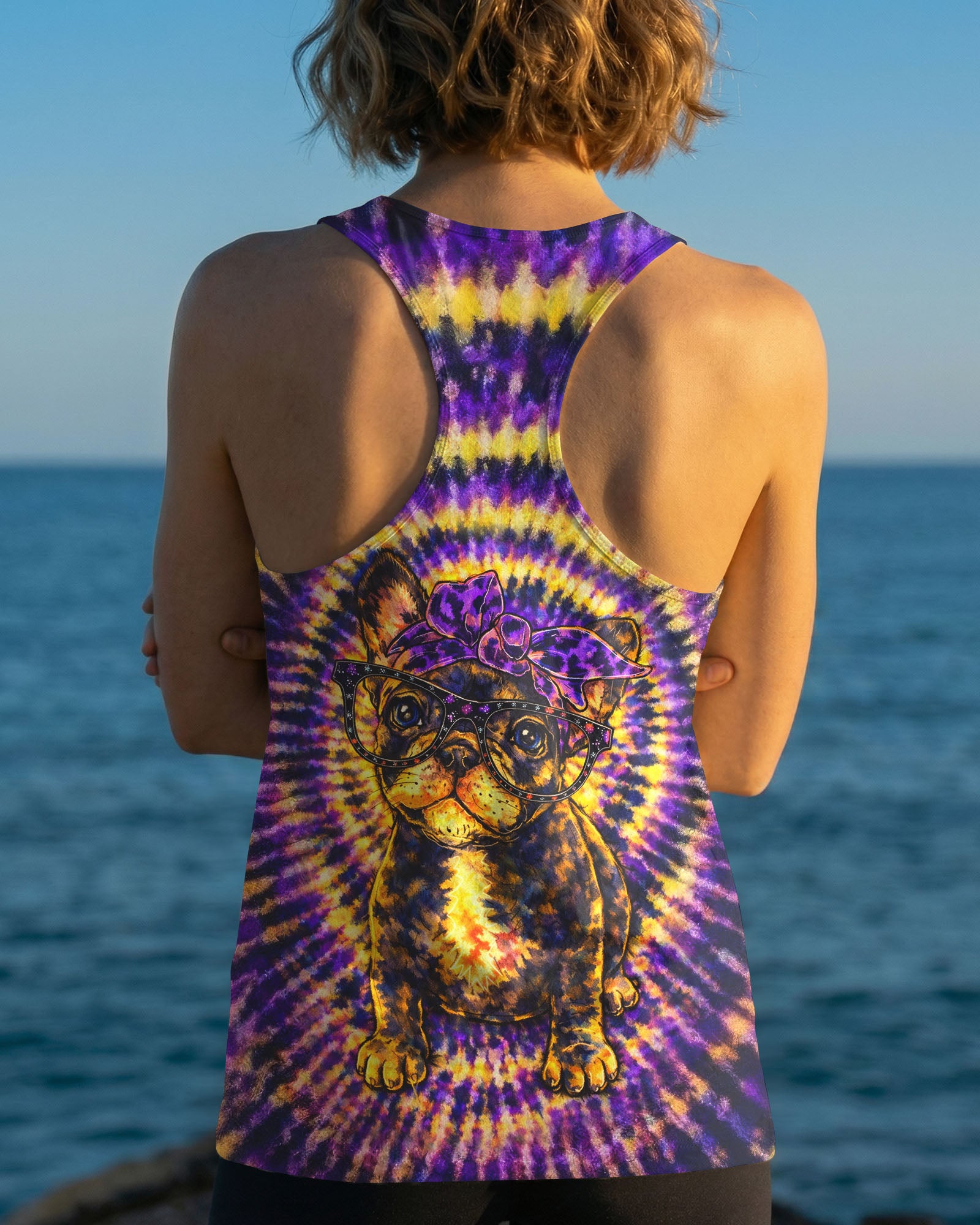 FRENCH BULLDOG PURPLE & YELLOW SWIRL ALL OVER PRINT - TLTW1103263