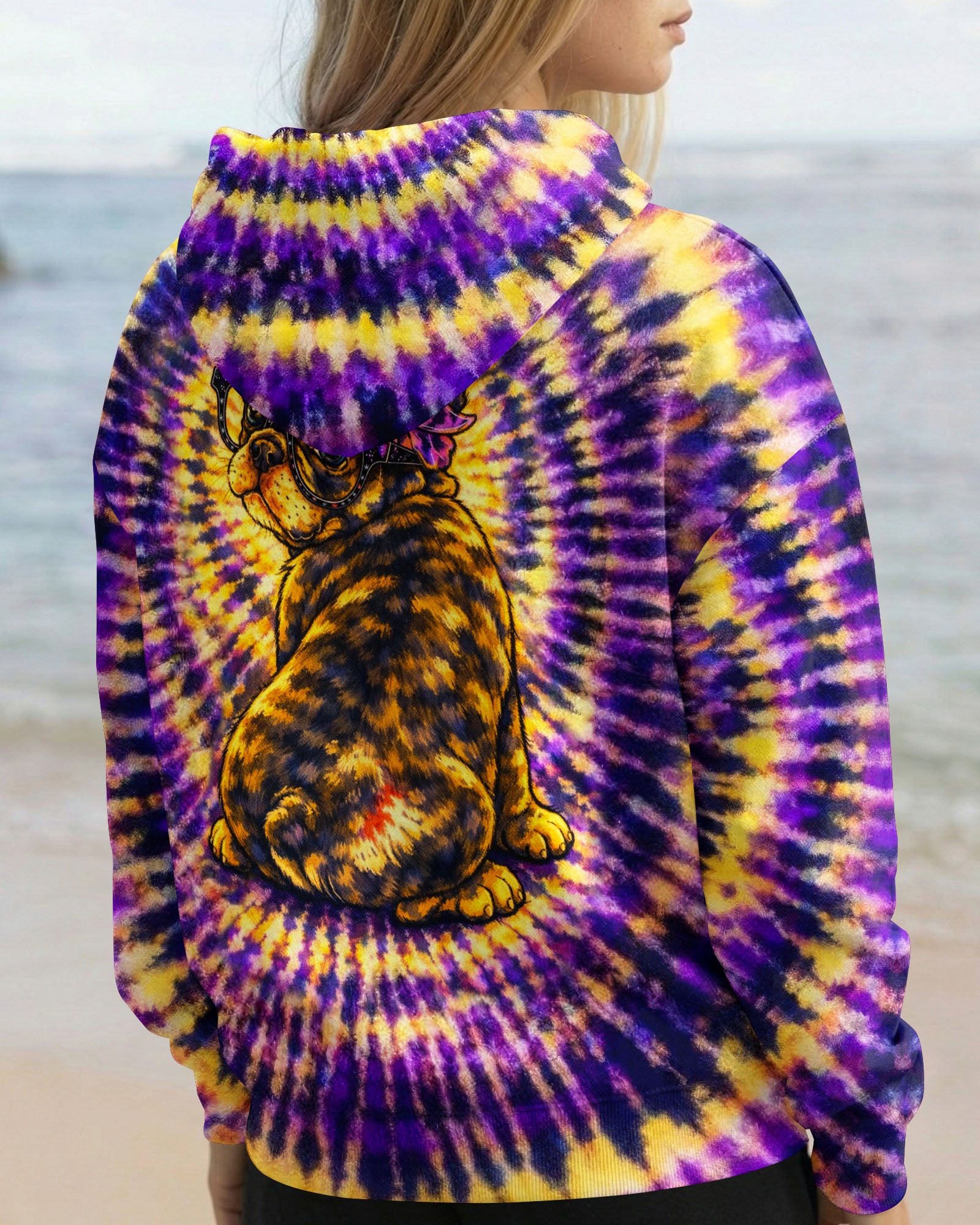 FRENCH BULLDOG PURPLE & YELLOW SWIRL ALL OVER PRINT - TLTW1103263