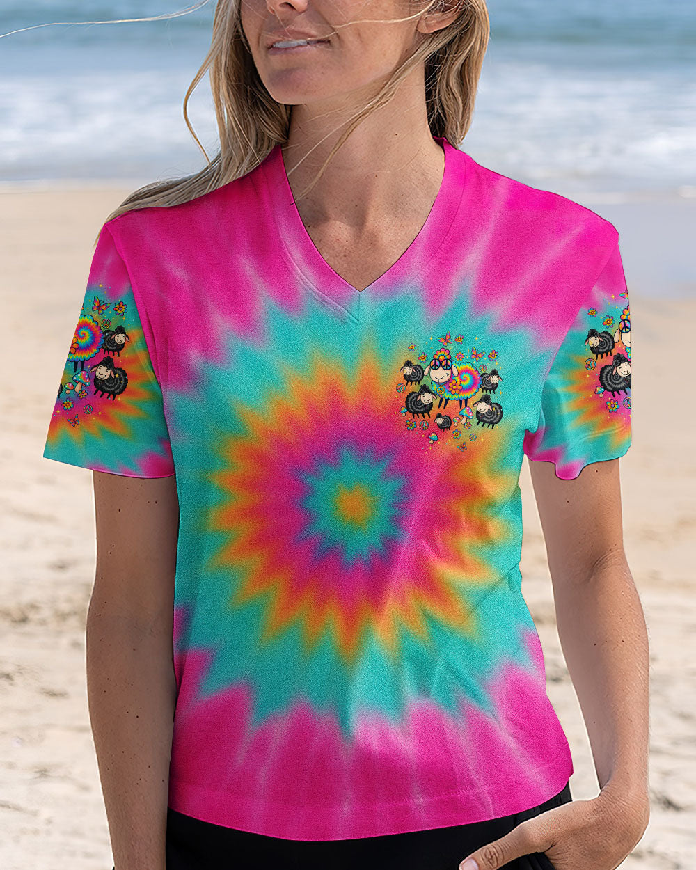 DARE TO BE DIFFERENT SHEEP TIE DYE ALL OVER PRINT - TLTW1007254