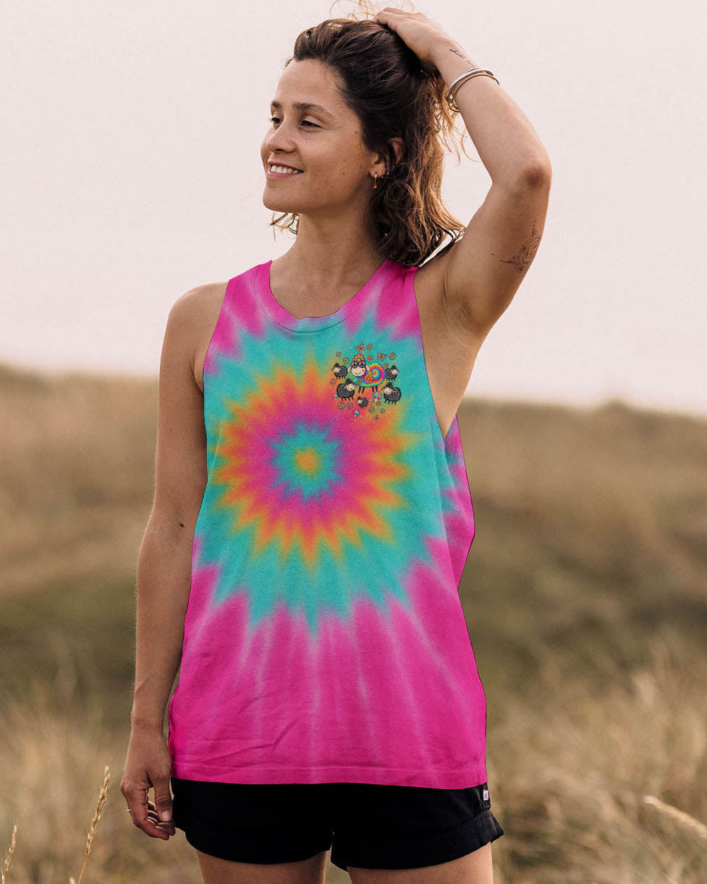 DARE TO BE DIFFERENT SHEEP TIE DYE ALL OVER PRINT - TLTW1007254