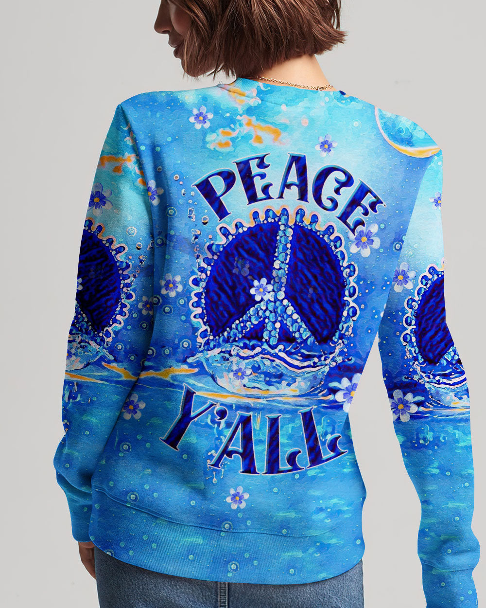PEACE Y'ALL WATERCOLOR ALL OVER PRINT - TLTW1008238