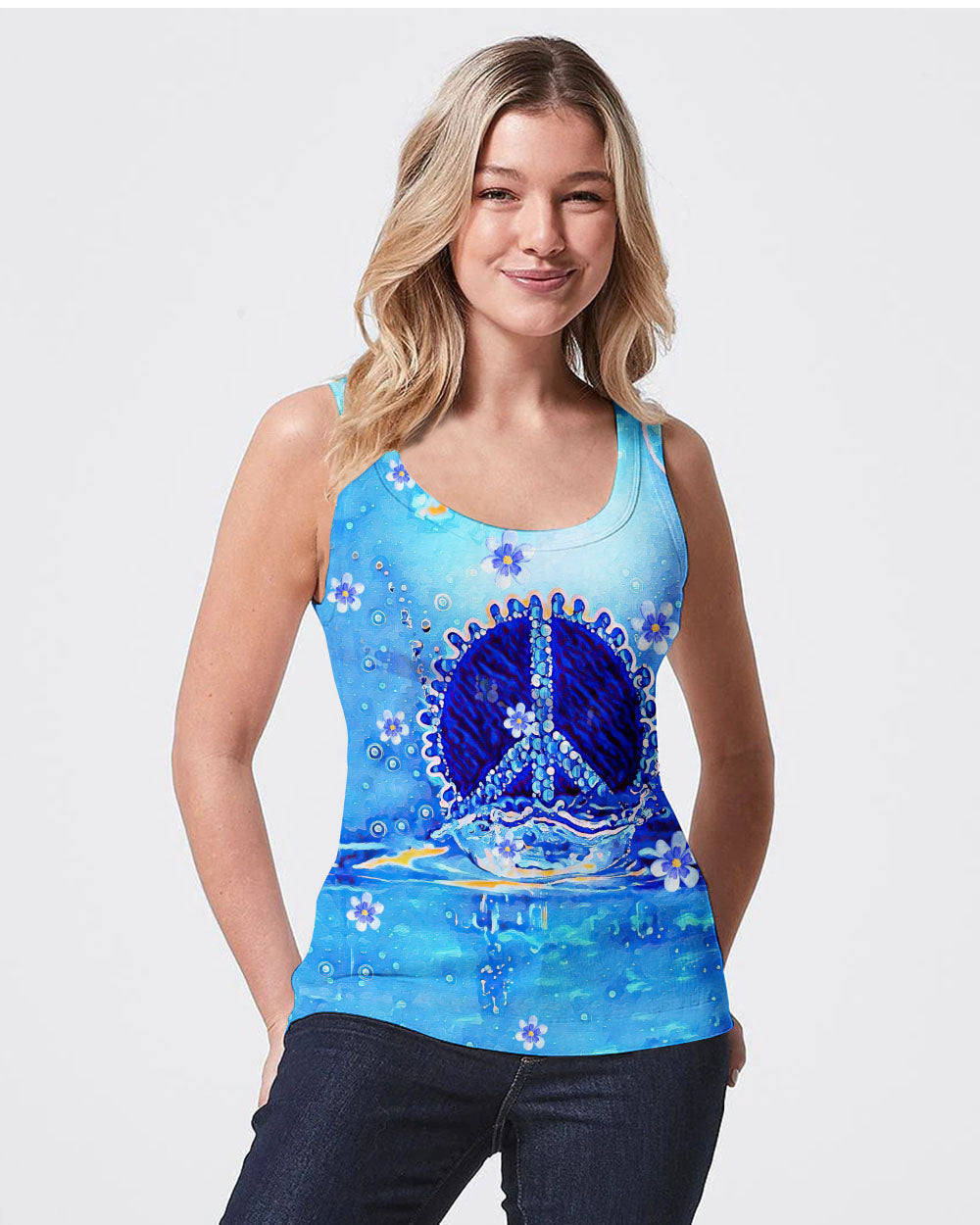 PEACE Y'ALL WATERCOLOR ALL OVER PRINT - TLTW1008238