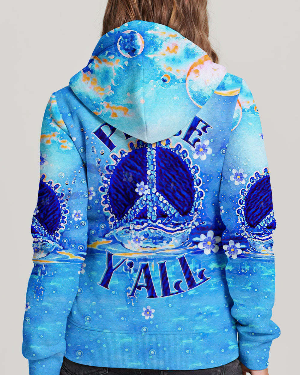 PEACE Y'ALL WATERCOLOR ALL OVER PRINT - TLTW1008238