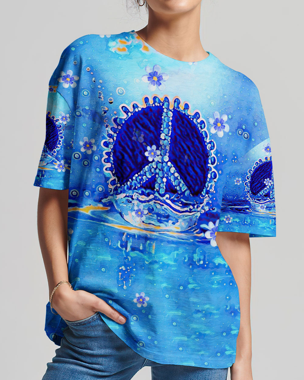 PEACE Y'ALL WATERCOLOR ALL OVER PRINT - TLTW1008238