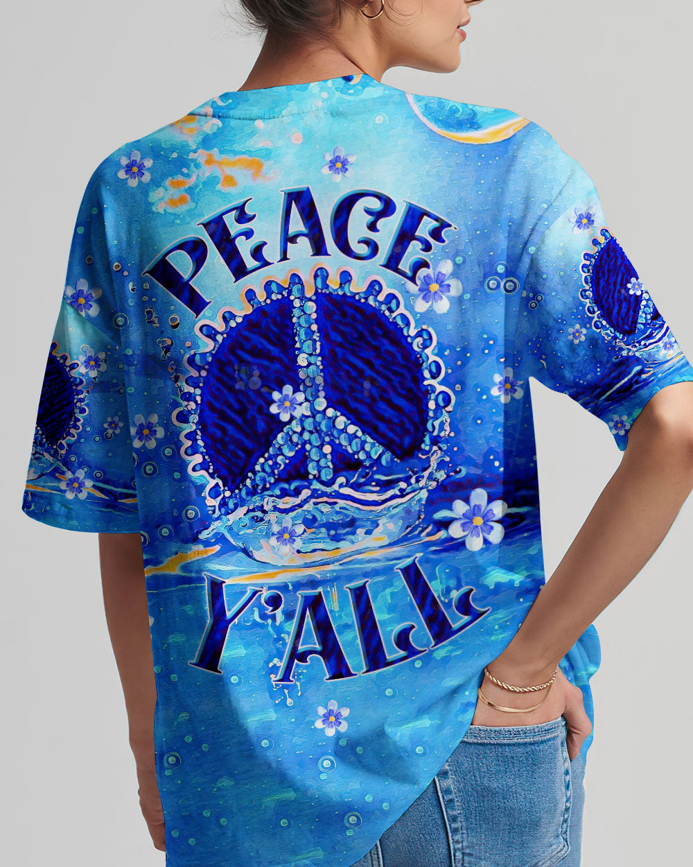PEACE Y'ALL WATERCOLOR ALL OVER PRINT - TLTW1008238