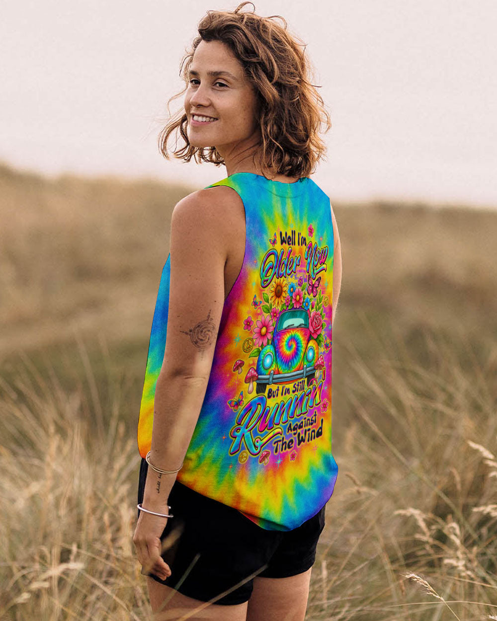 RUNNING AGAINST THE WIND CAR TIE DYE ALL OVER PRINT - TLTW1009253