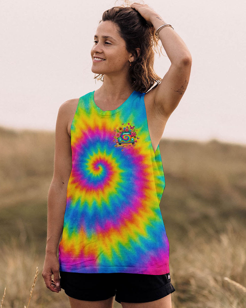 RUNNING AGAINST THE WIND CAR TIE DYE ALL OVER PRINT - TLTW1009253