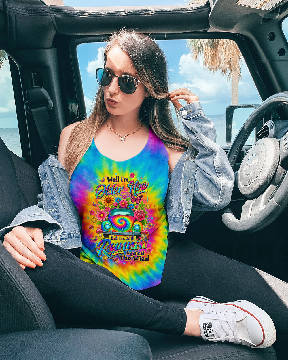 RUNNING AGAINST THE WIND CAR TIE DYE ALL OVER PRINT - TLTW1009253