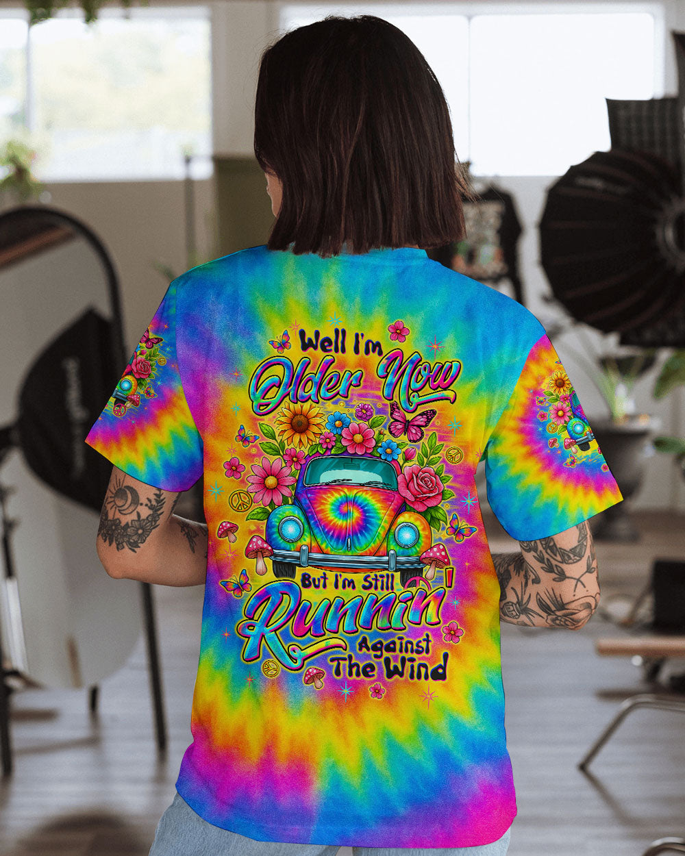 RUNNING AGAINST THE WIND CAR TIE DYE ALL OVER PRINT - TLTW1009253