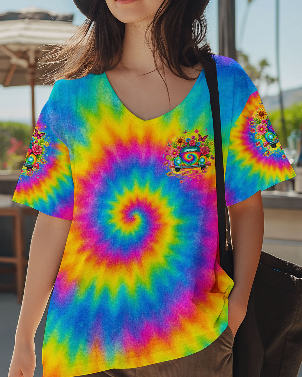 RUNNING AGAINST THE WIND CAR TIE DYE ALL OVER PRINT - TLTW1009253