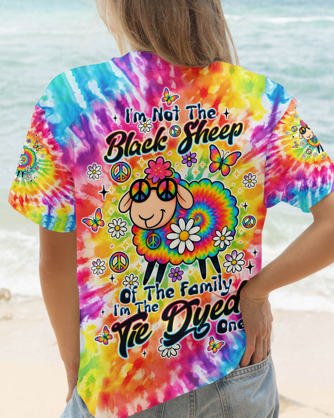 I'M NOT THE BLACK SHEEP DAISIES TIE DYE ALL OVER PRINT - TLTW1009255