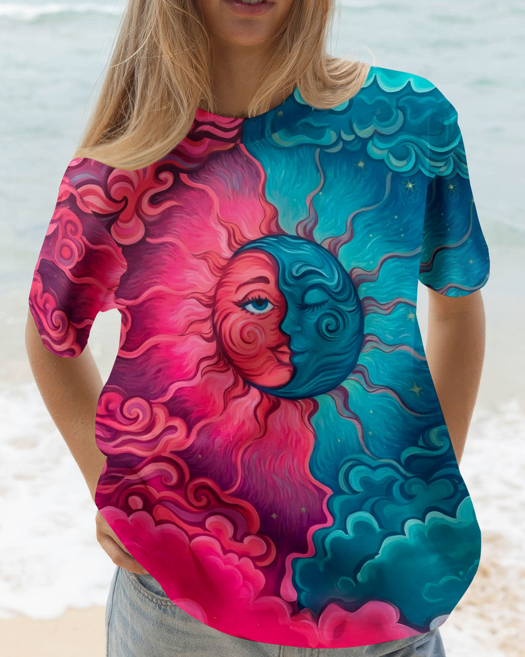 HIPPIE SUN MOON ART ALL OVER PRINT - TLTW1012251