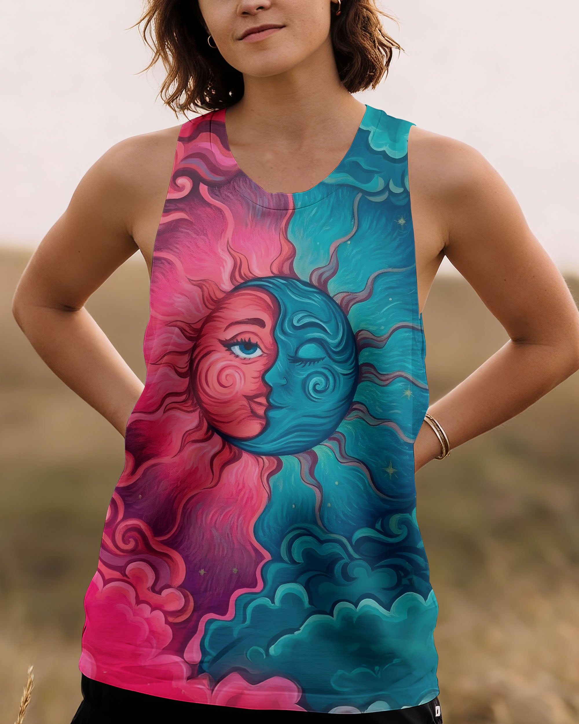 HIPPIE SUN MOON ART ALL OVER PRINT - TLTW1012251