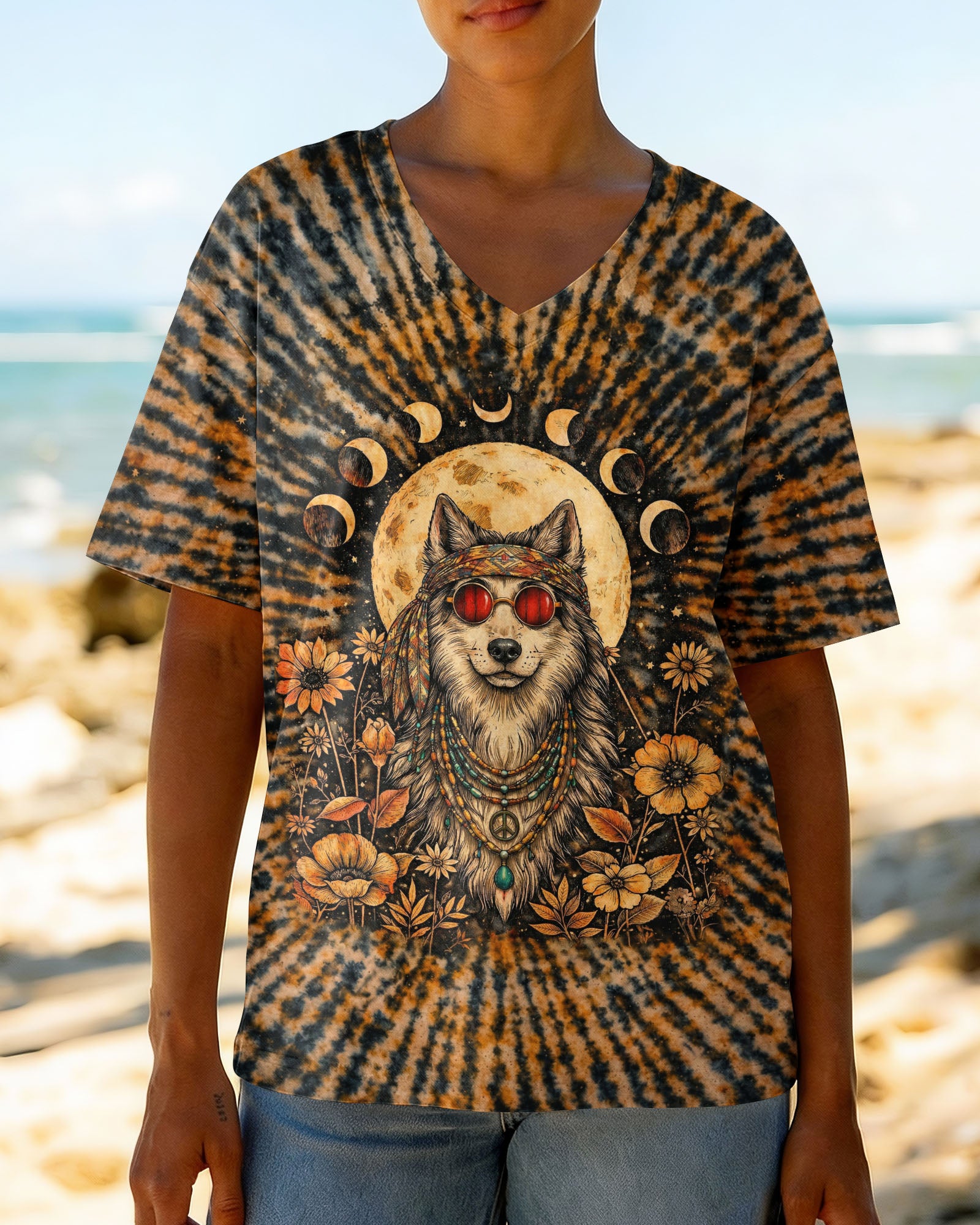 HIPPIE WOLF SWIRL ALL OVER PRINT  - TLTW1102261