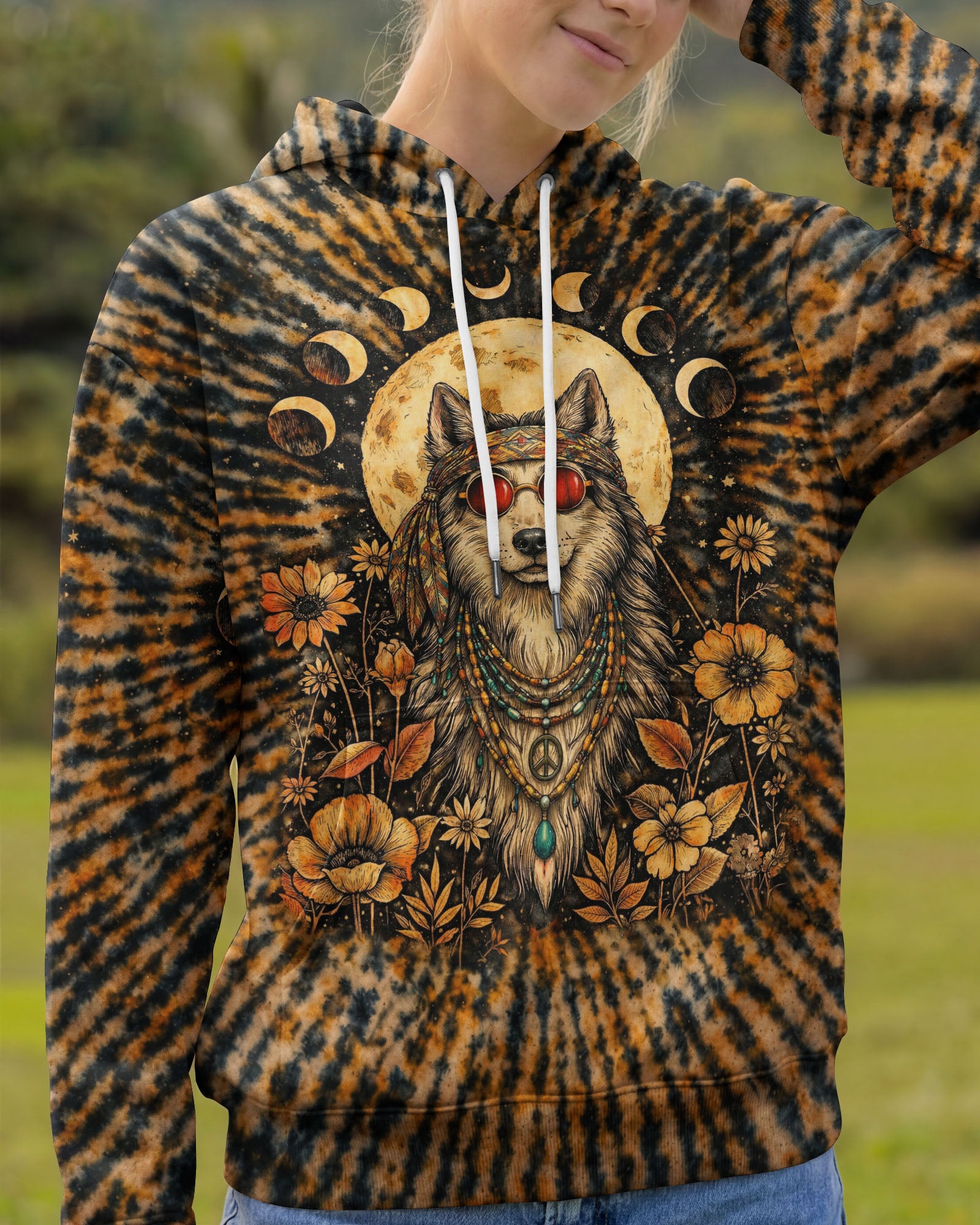 HIPPIE WOLF SWIRL ALL OVER PRINT  - TLTW1102261