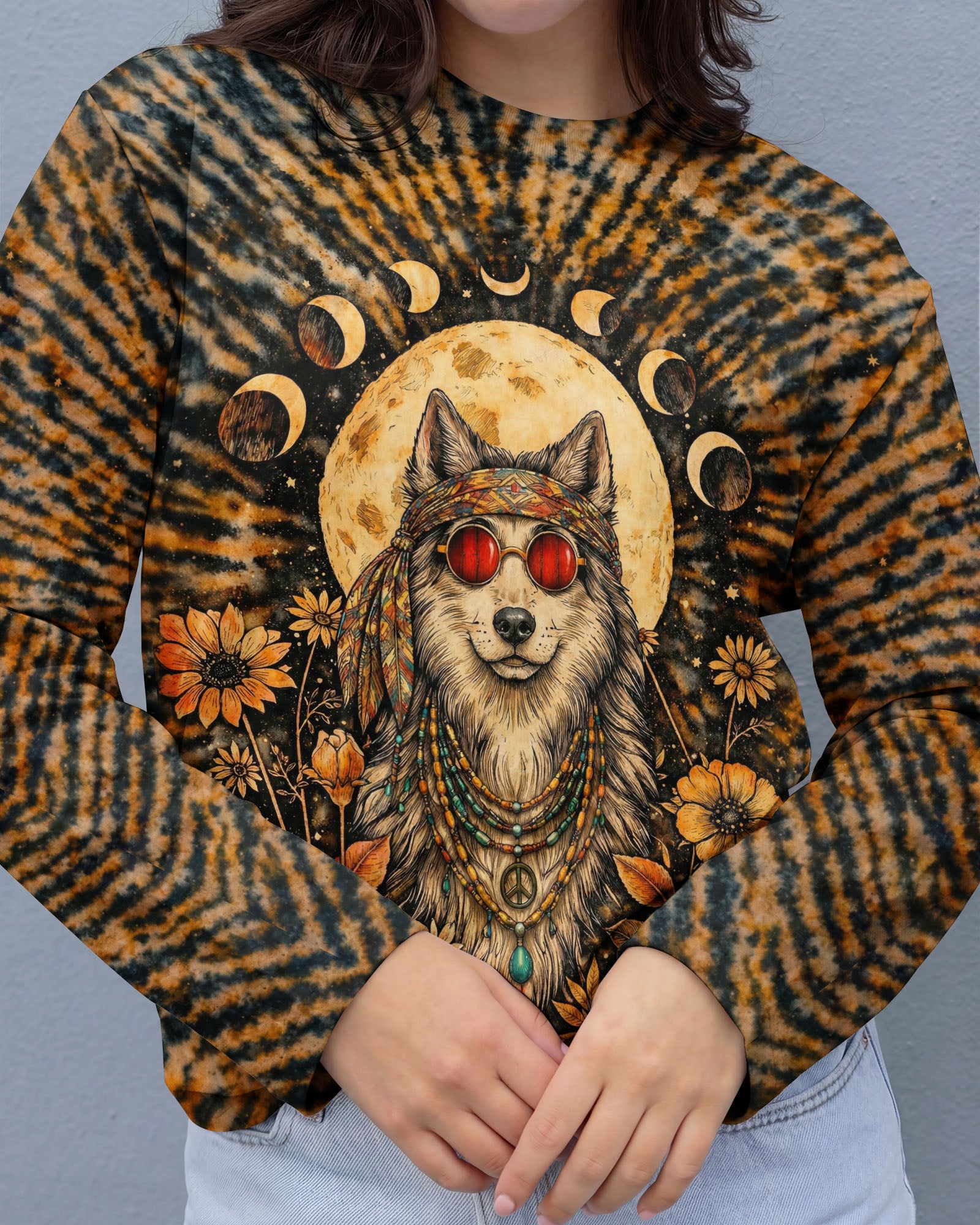 HIPPIE WOLF SWIRL ALL OVER PRINT  - TLTW1102261