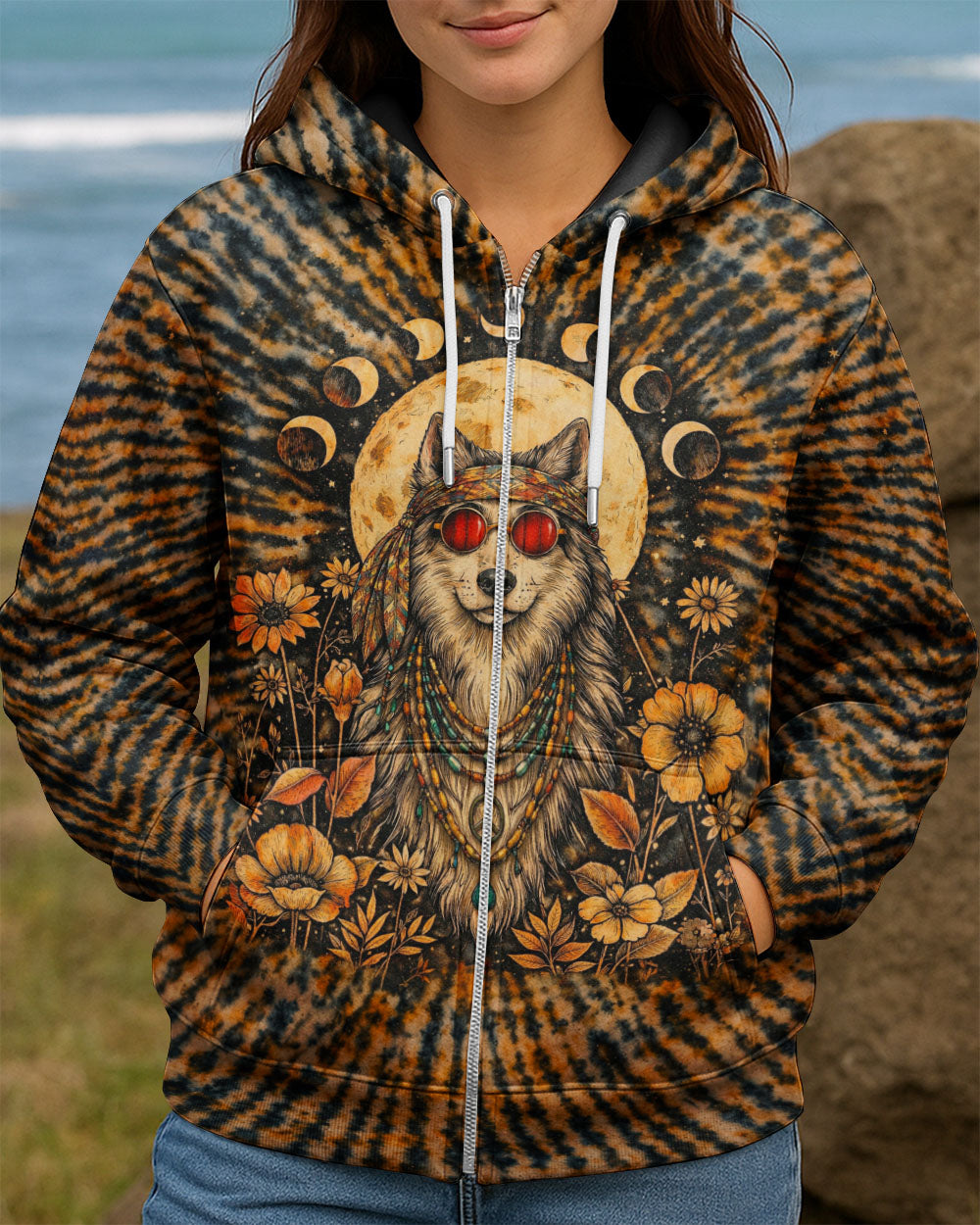 HIPPIE WOLF SWIRL ALL OVER PRINT  - TLTW1102261