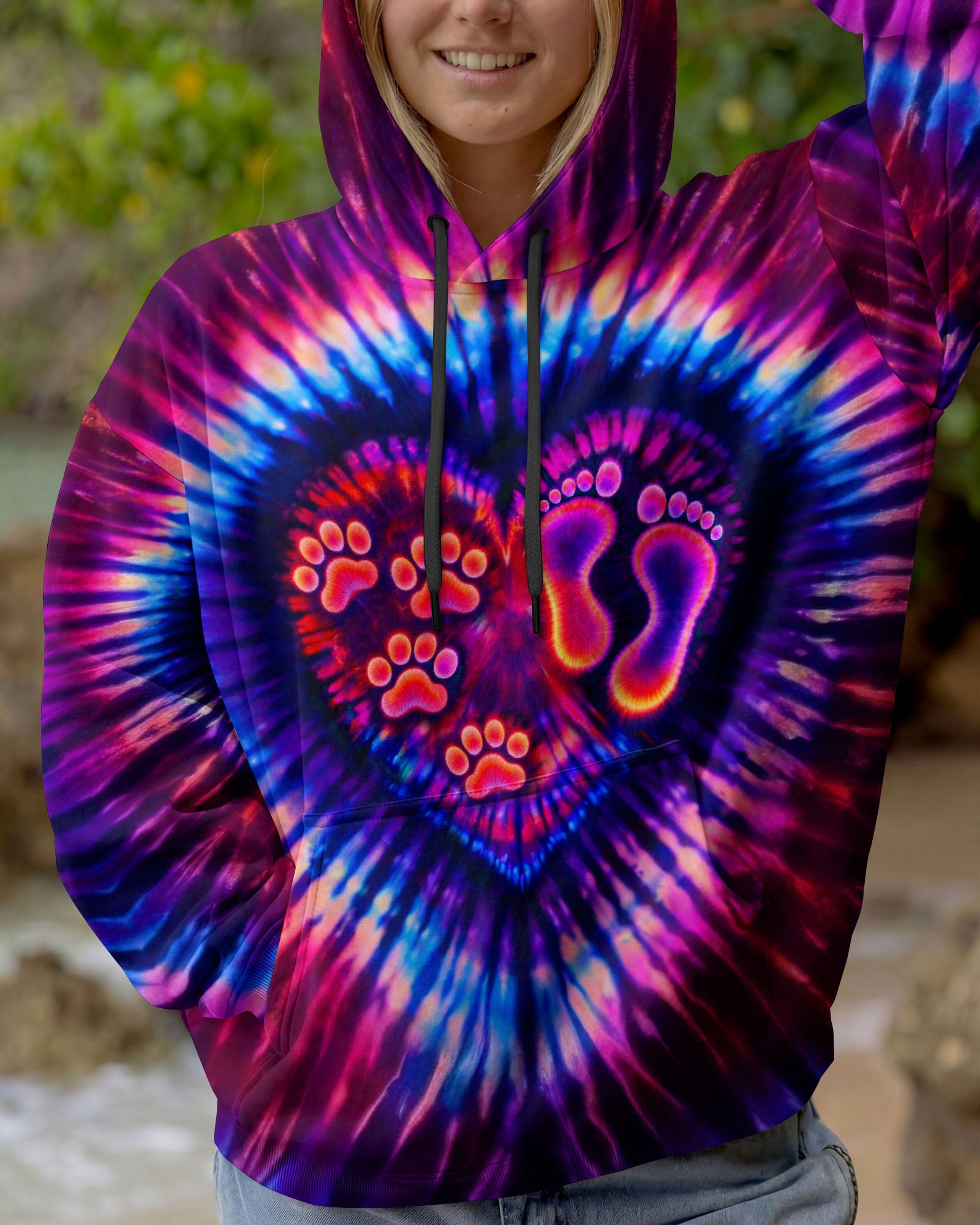 NEVER WALK ALONE PAW PRINT SWIRL ALL OVER PRINT - TLTW1103261