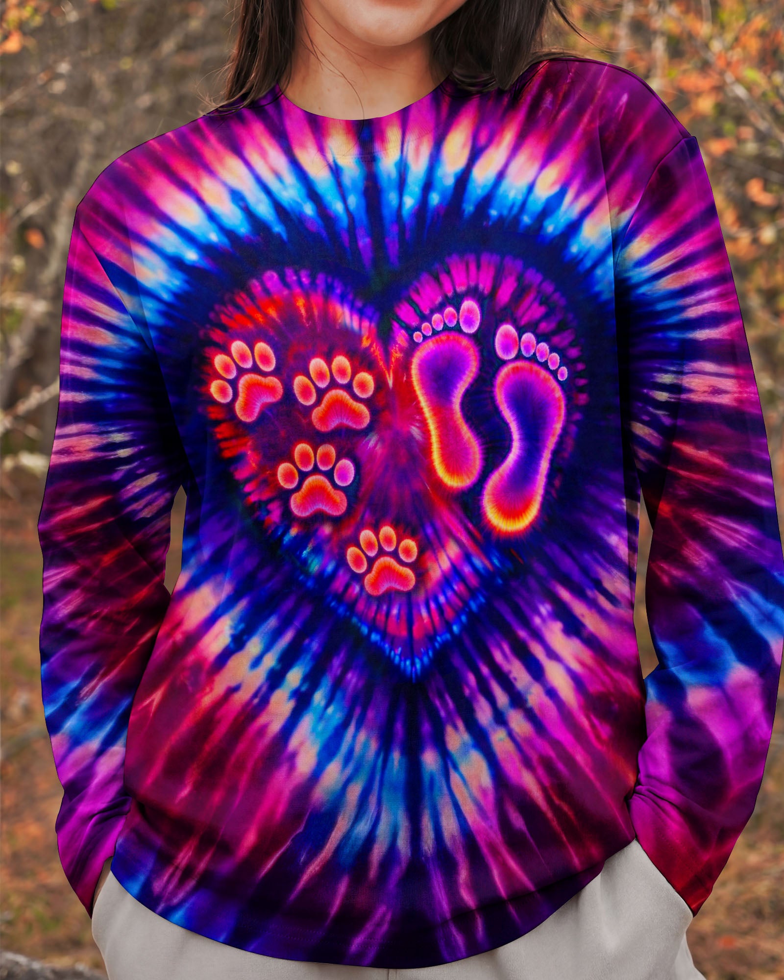 NEVER WALK ALONE PAW PRINT SWIRL ALL OVER PRINT - TLTW1103261