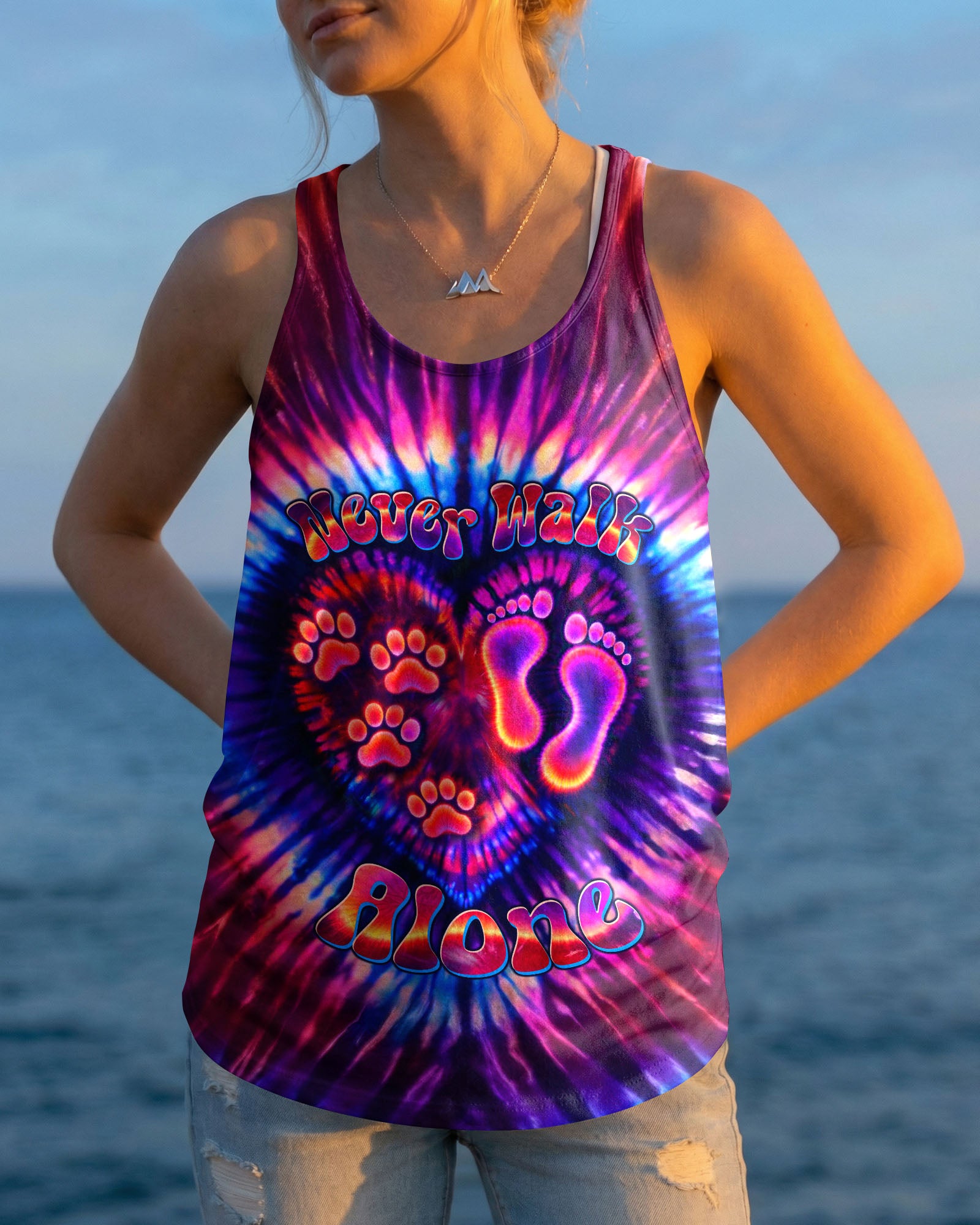 NEVER WALK ALONE PAW PRINT SWIRL ALL OVER PRINT - TLTW1103261