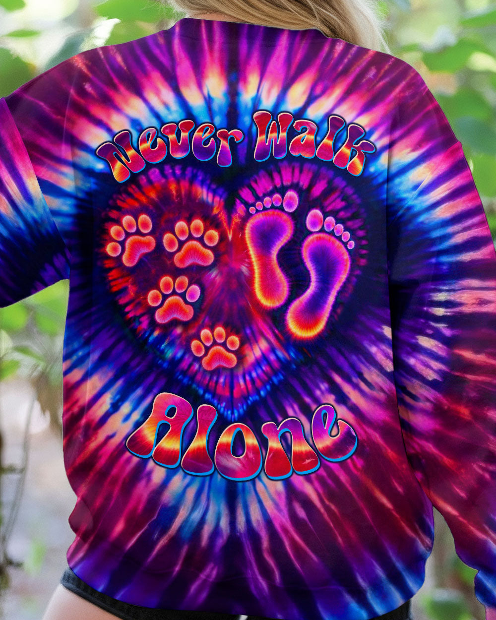 NEVER WALK ALONE PAW PRINT SWIRL ALL OVER PRINT - TLTW1103261