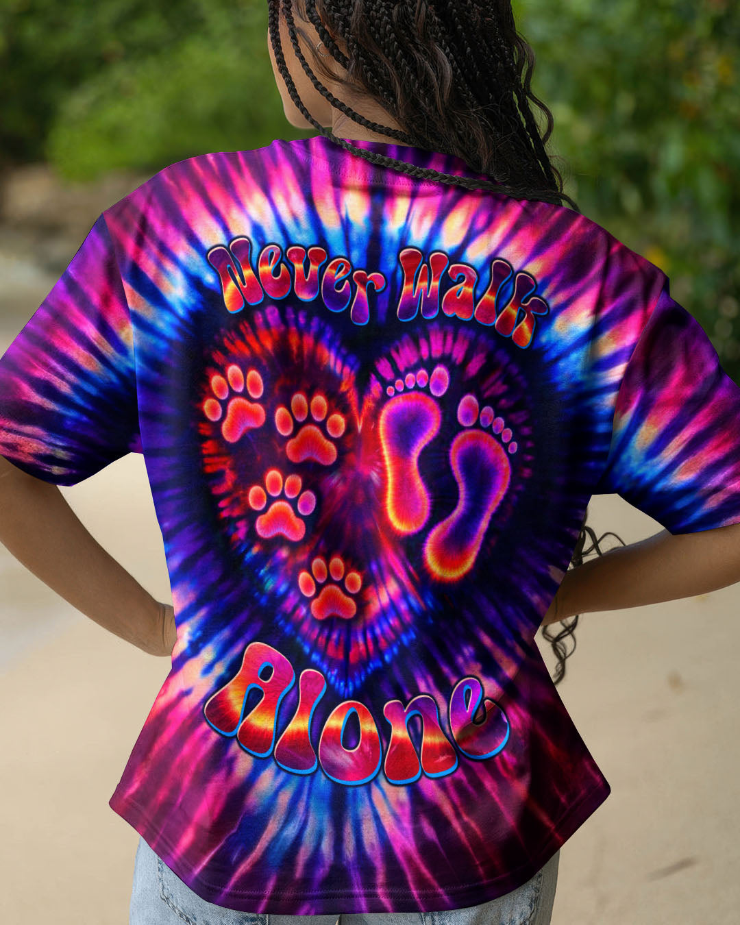NEVER WALK ALONE PAW PRINT SWIRL ALL OVER PRINT - TLTW1103261