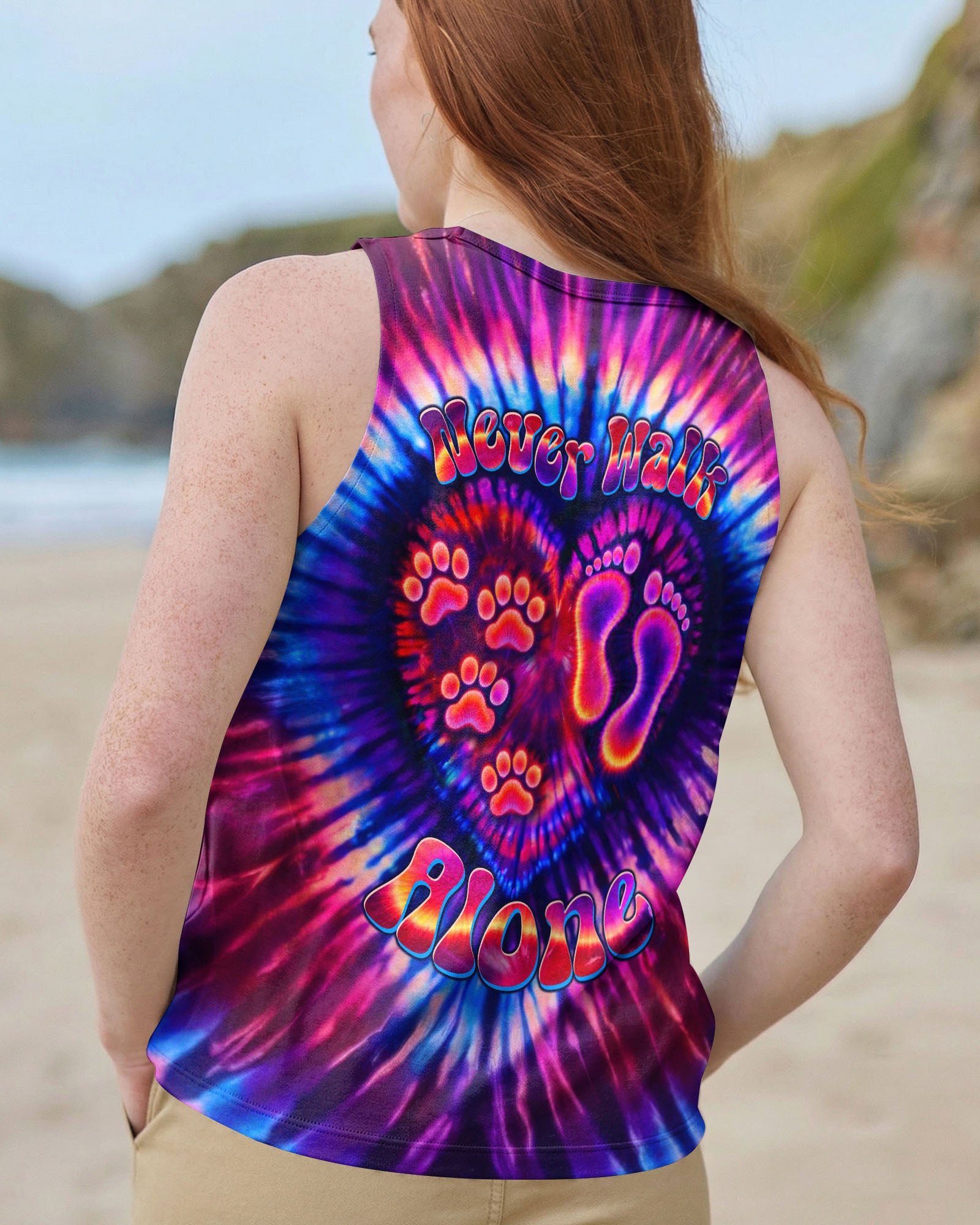 NEVER WALK ALONE PAW PRINT SWIRL ALL OVER PRINT - TLTW1103261