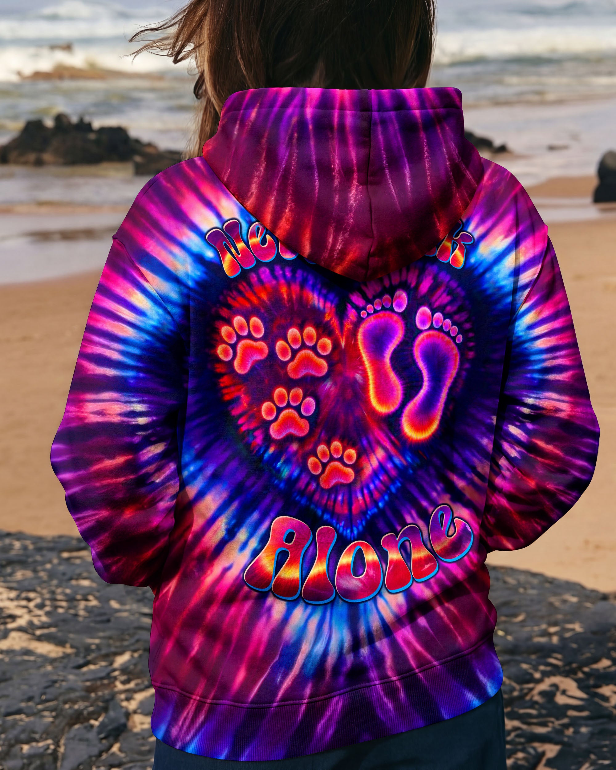NEVER WALK ALONE PAW PRINT SWIRL ALL OVER PRINT - TLTW1103261