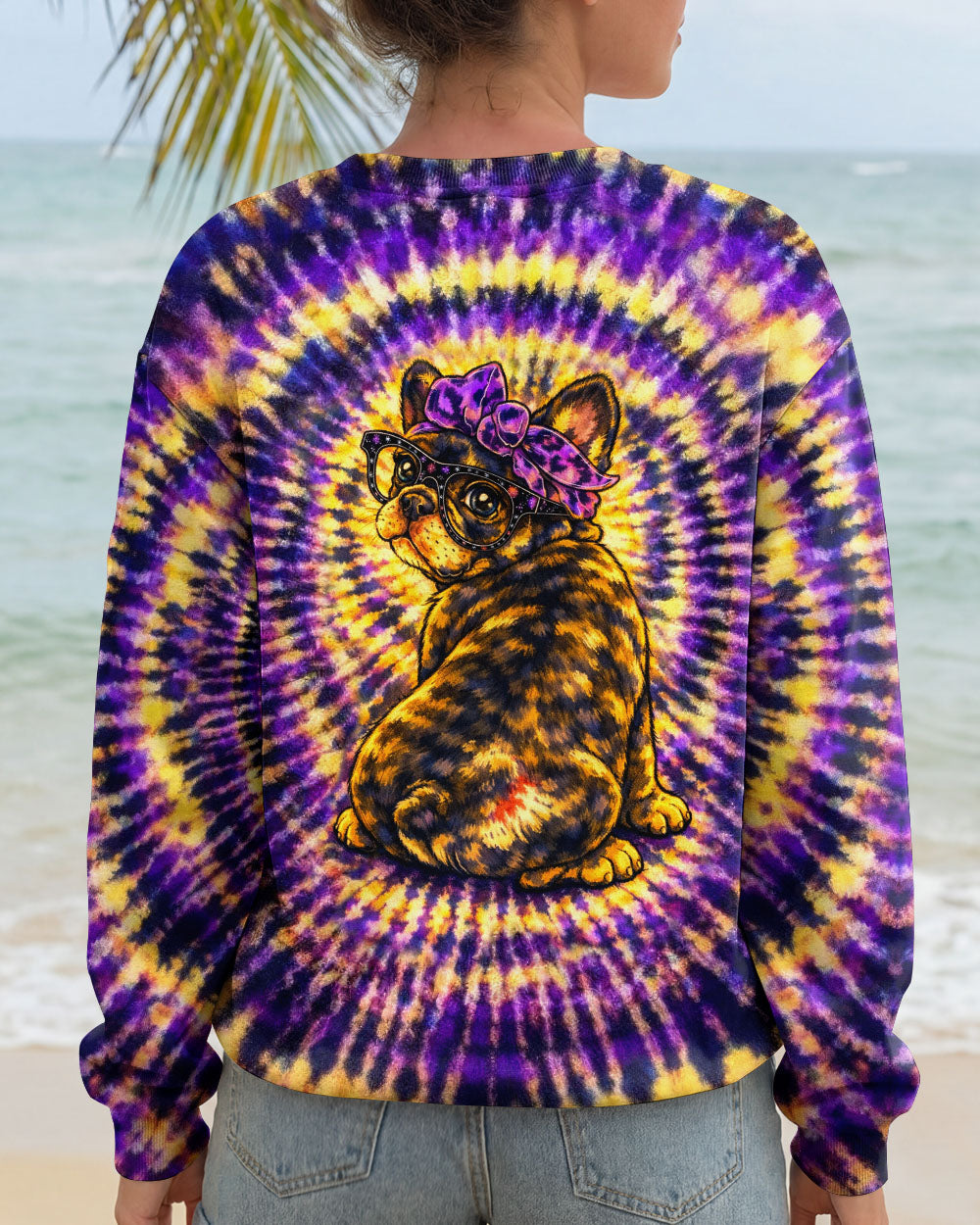 FRENCH BULLDOG PURPLE & YELLOW SWIRL ALL OVER PRINT - TLTW1103263