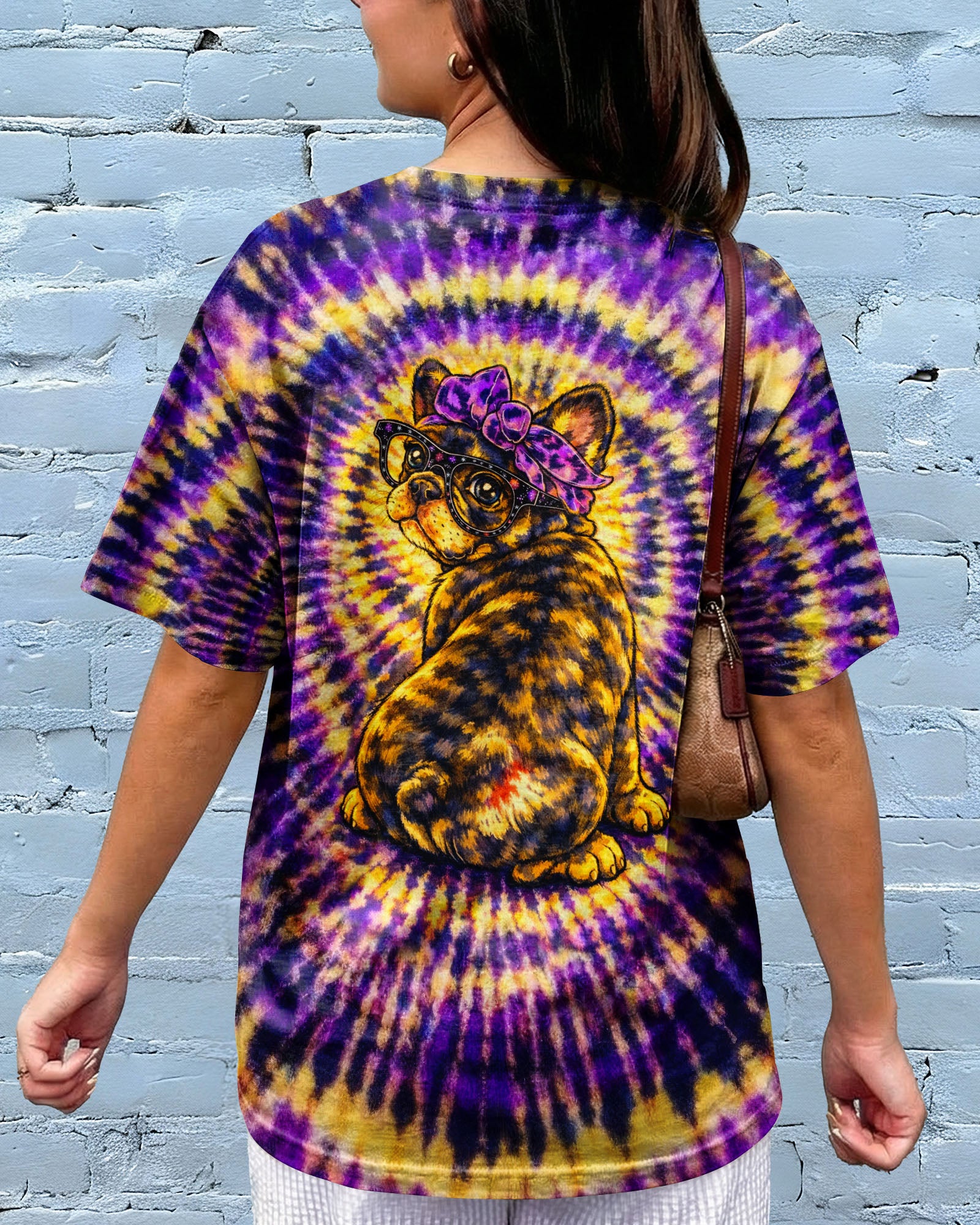 FRENCH BULLDOG PURPLE & YELLOW SWIRL ALL OVER PRINT - TLTW1103263