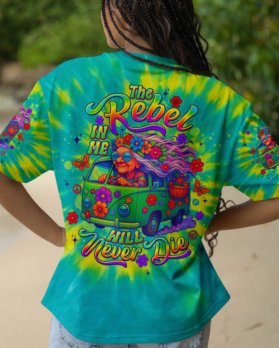 THE REBEL IN ME WILL NEVER DIE BUS TIE DYE ALL OVER PRINT - TLTW1106254