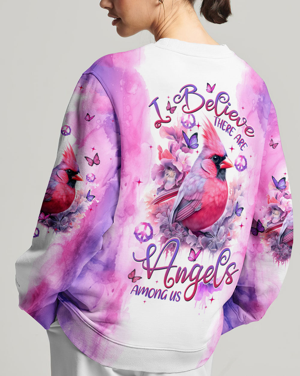 I BELIEVE THERE ARE ANGELS AMONG US CARDINAL TIE DYE ALL OVER PRINT - TLTW1108236