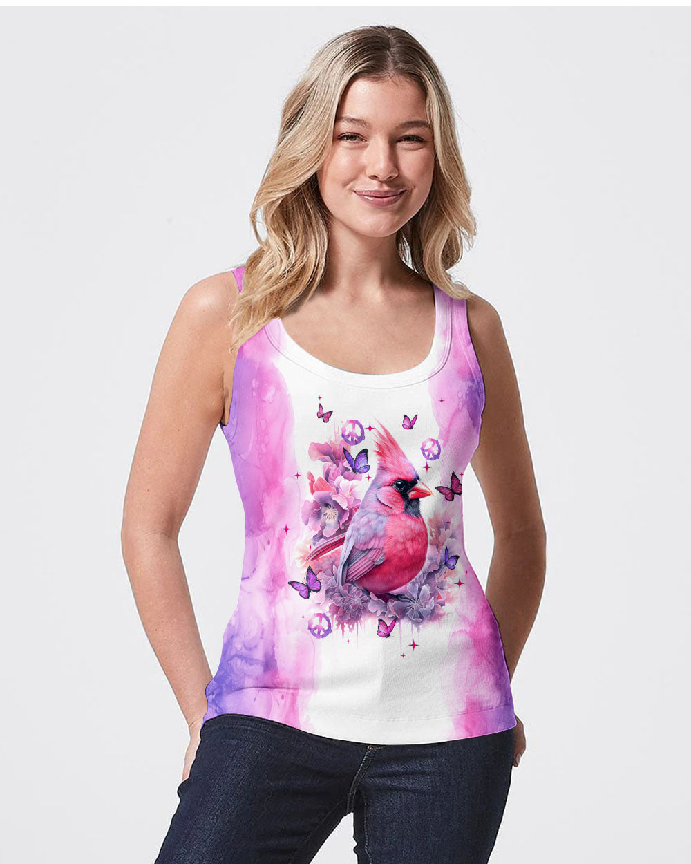 I BELIEVE THERE ARE ANGELS AMONG US CARDINAL TIE DYE ALL OVER PRINT - TLTW1108236