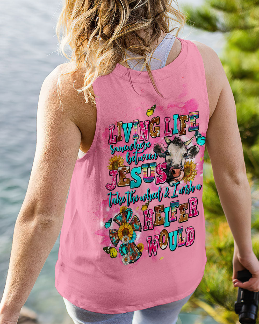 LIVING LIFE SOMEWHERE BETWEEN JESUS COW ALL OVER PRINT - TLTW1109231