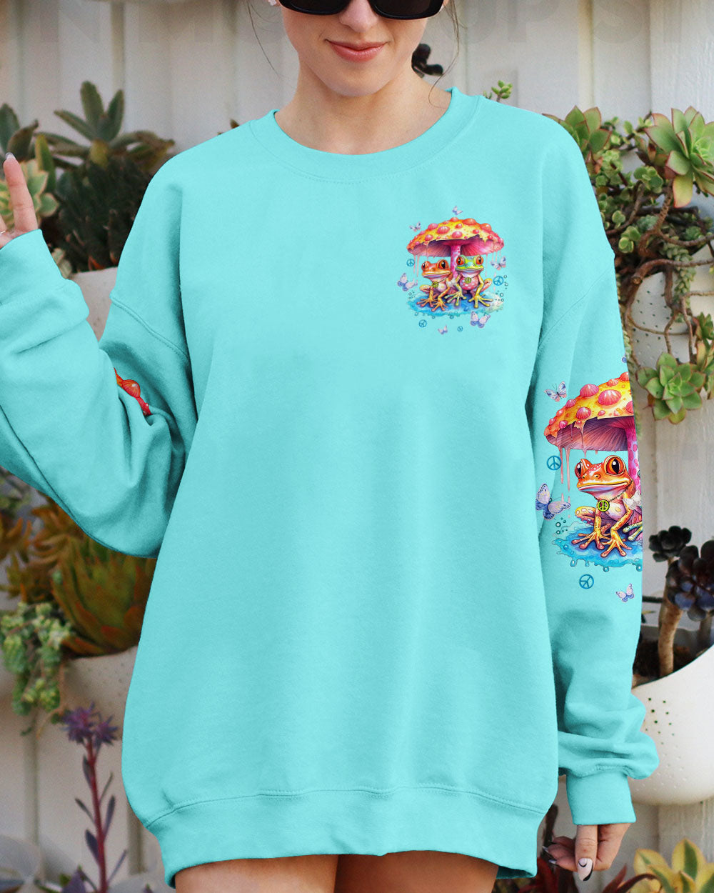 BE YOU THE WORLD WILL ADJUST FROG MUSHROOM ALL OVER PRINT - TLTW1109233