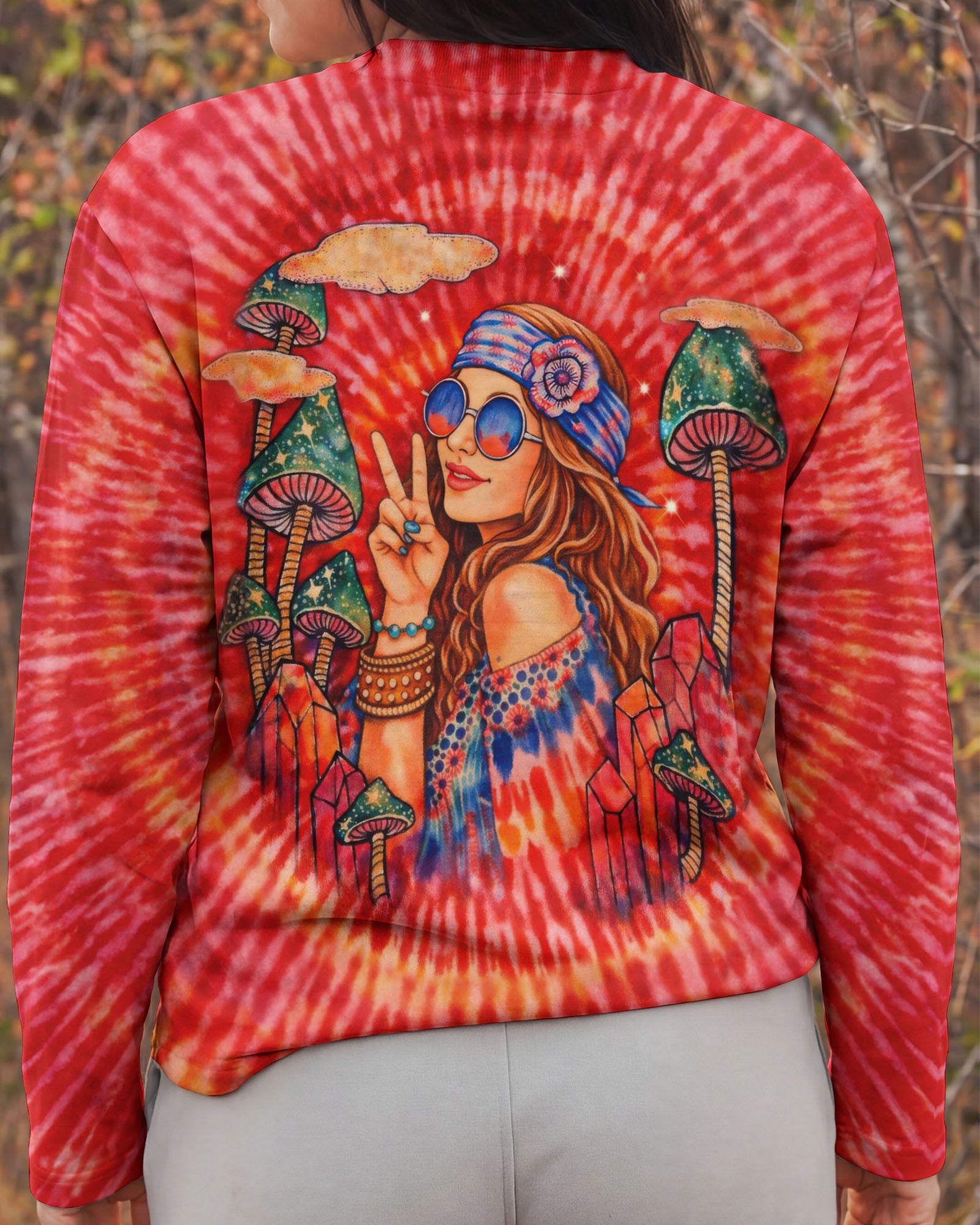 HIPPIE GIRL RED & ORANGE SWIRL ALL OVER PRINT  - TLTW1202262