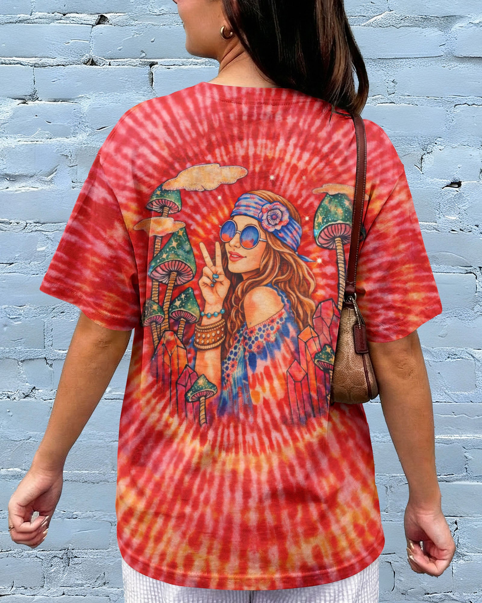 HIPPIE GIRL RED & ORANGE SWIRL ALL OVER PRINT  - TLTW1202262