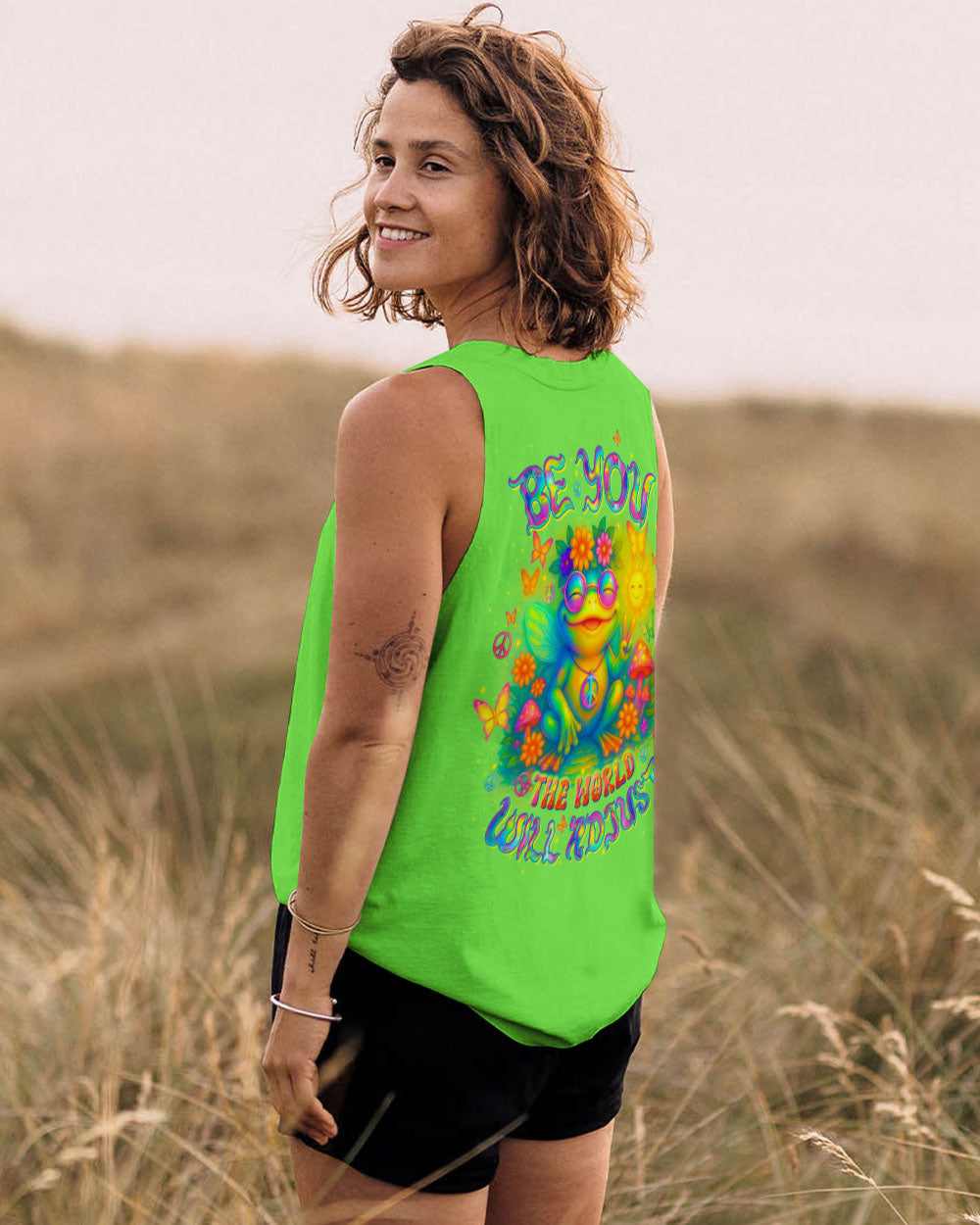 BE YOU THE WORLD WILL ADJUST FROG ALL OVER PRINT  - TLTW1204254