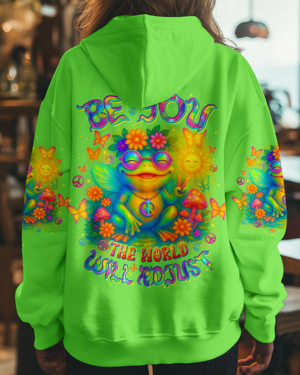 BE YOU THE WORLD WILL ADJUST FROG ALL OVER PRINT  - TLTW1204254
