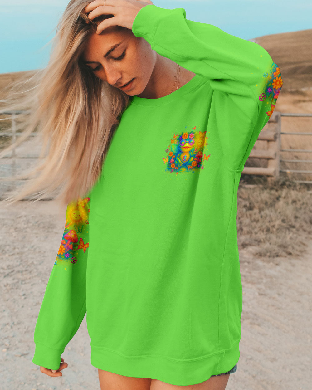 BE YOU THE WORLD WILL ADJUST FROG ALL OVER PRINT  - TLTW1204254