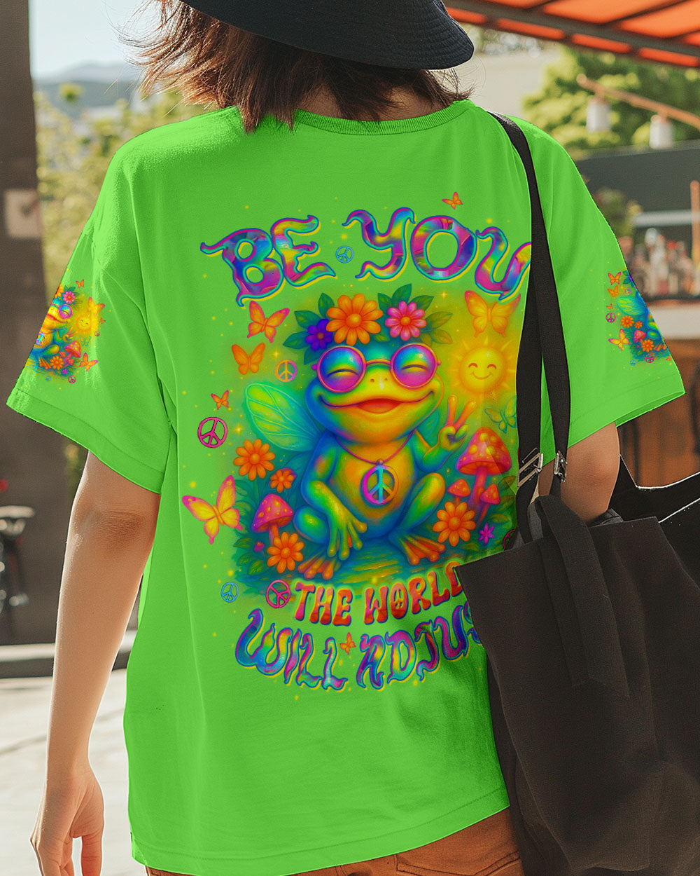 BE YOU THE WORLD WILL ADJUST FROG ALL OVER PRINT  - TLTW1204254