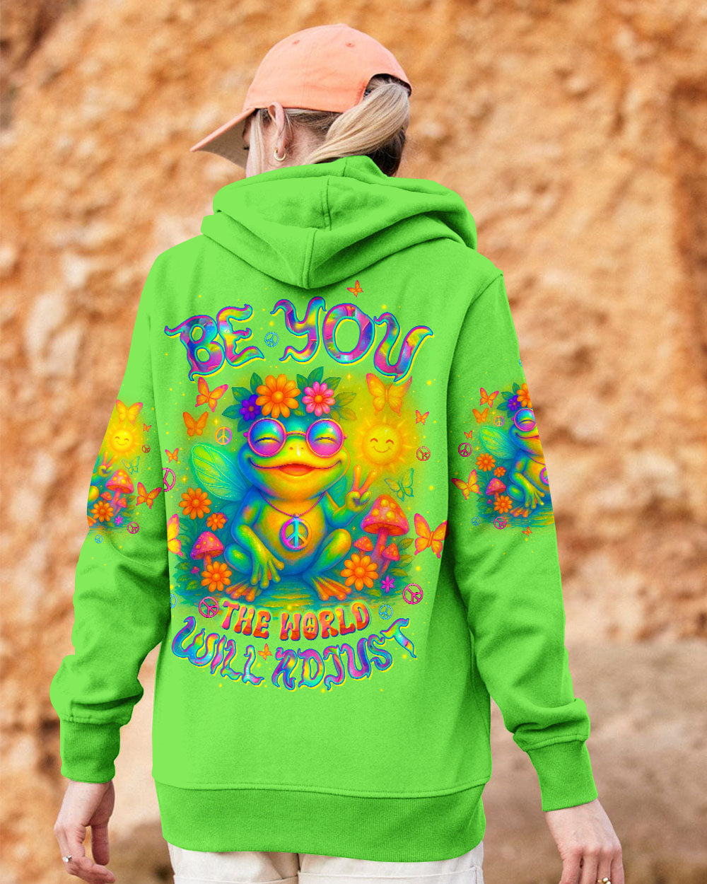 BE YOU THE WORLD WILL ADJUST FROG ALL OVER PRINT  - TLTW1204254