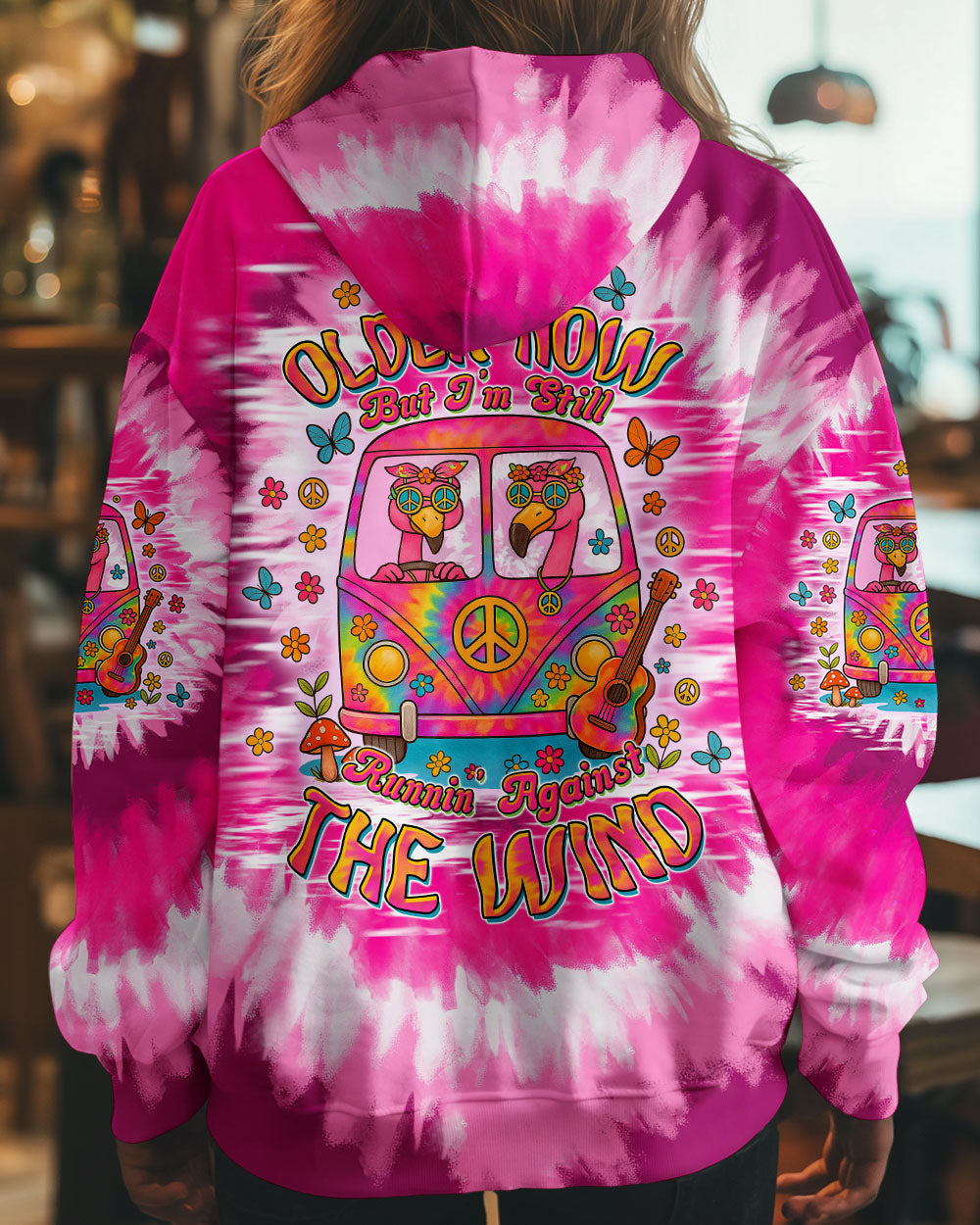 RUNNING AGAINST THE WIND FLAMINGO BUS TIE DYE  ALL OVER PRINT - TLTW1205251
