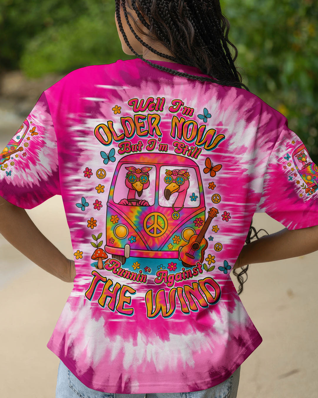 RUNNING AGAINST THE WIND FLAMINGO BUS TIE DYE  ALL OVER PRINT - TLTW1205251
